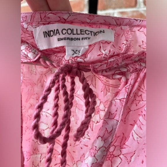 India Collection Emerson Fry Pink Floral Peasant Top Size XS Fairy Delicate Boho - Picture 5 of 8